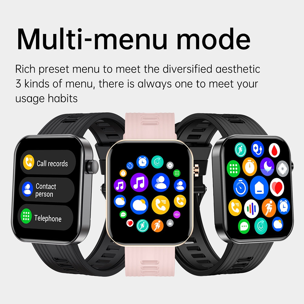 Fw10 Smart Watches 1.96-Inch Full Touch Screen Heart Rate Monitor for Android iOS iPhone Pink