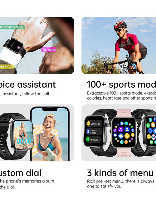 Load image into Gallery viewer, Fw10 Smart Watches 1.96-Inch Full Touch Screen Heart Rate Monitor for Android iOS iPhone Pink
