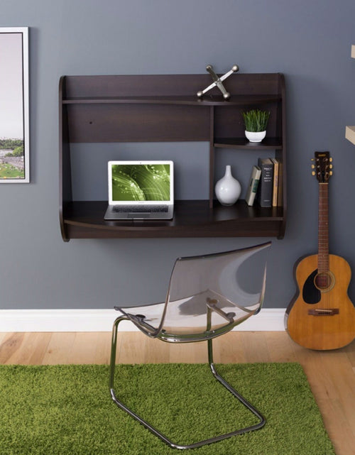 Load image into Gallery viewer, Espresso Wall-Mount Modern Floating Desk for Laptop Computer or Tablet
