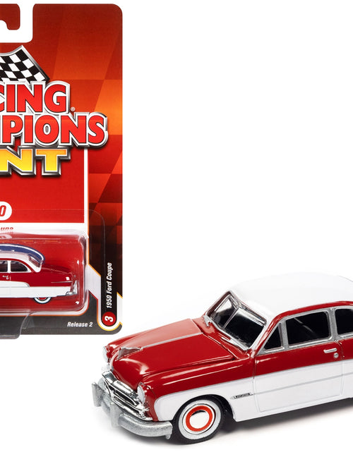 Load image into Gallery viewer, 1950 Ford Coupe Red and White &quot;Racing Champions Mint 2022&quot; Release 2 Limited Edition to 8548 pieces Worldwide 1/64 Diecast Model Car by Racing Champions
