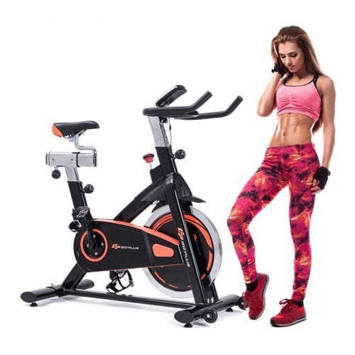 Load image into Gallery viewer, Indoor Fixed Aerobic Fitness Exercise Bicycle with Flywheel and LCD Display
