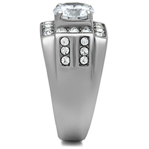 Load image into Gallery viewer, TK348 - High polished (no plating) Stainless Steel Ring with AAA Grade CZ  in Clear
