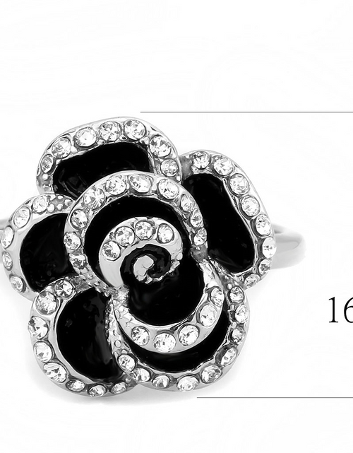 Load image into Gallery viewer, TK3577 - No Plating Stainless Steel Ring with Top Grade Crystal  in Clear

