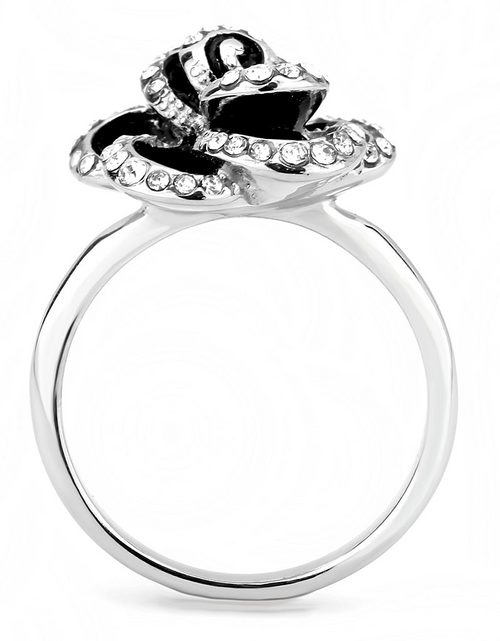 Load image into Gallery viewer, TK3577 - No Plating Stainless Steel Ring with Top Grade Crystal  in Clear
