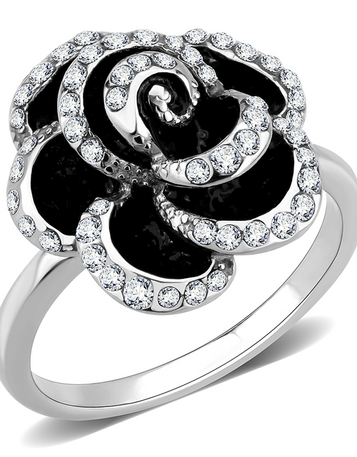Load image into Gallery viewer, TK3577 - No Plating Stainless Steel Ring with Top Grade Crystal  in Clear
