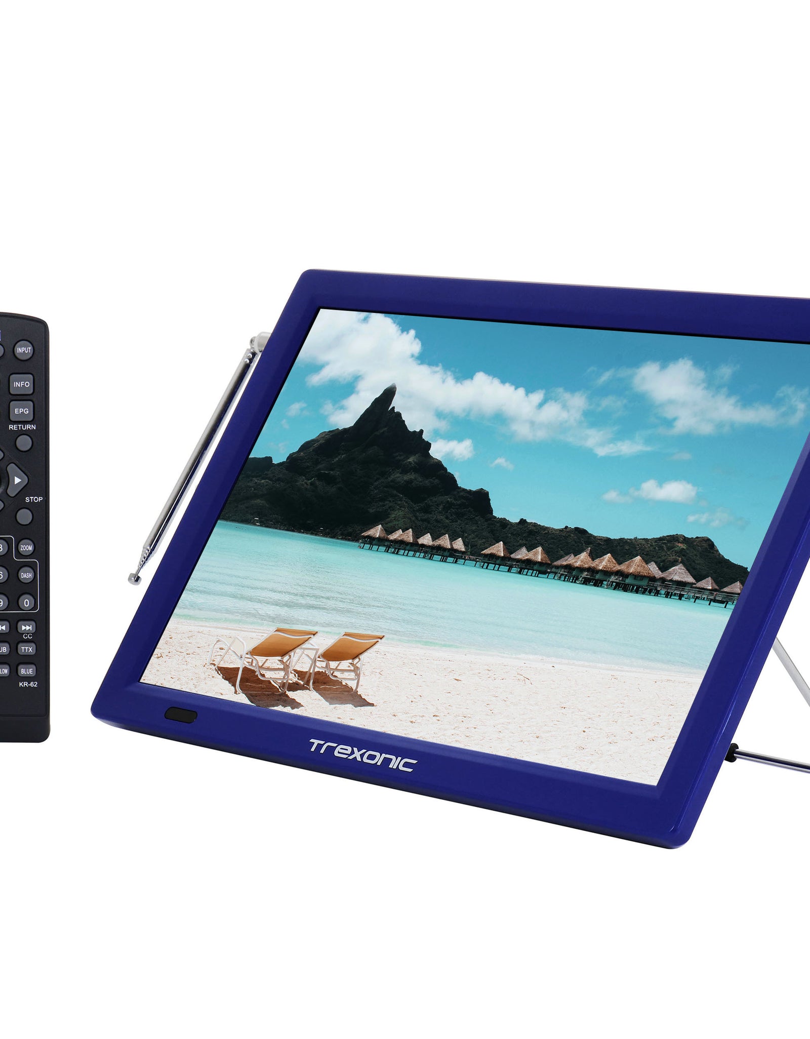 Rerurbished Trexonic Portable Rechargeable 14 Inch LED TV with HDMI, SD/MMC, USB, VGA, AV In/Out and Built-in Digital Tuner