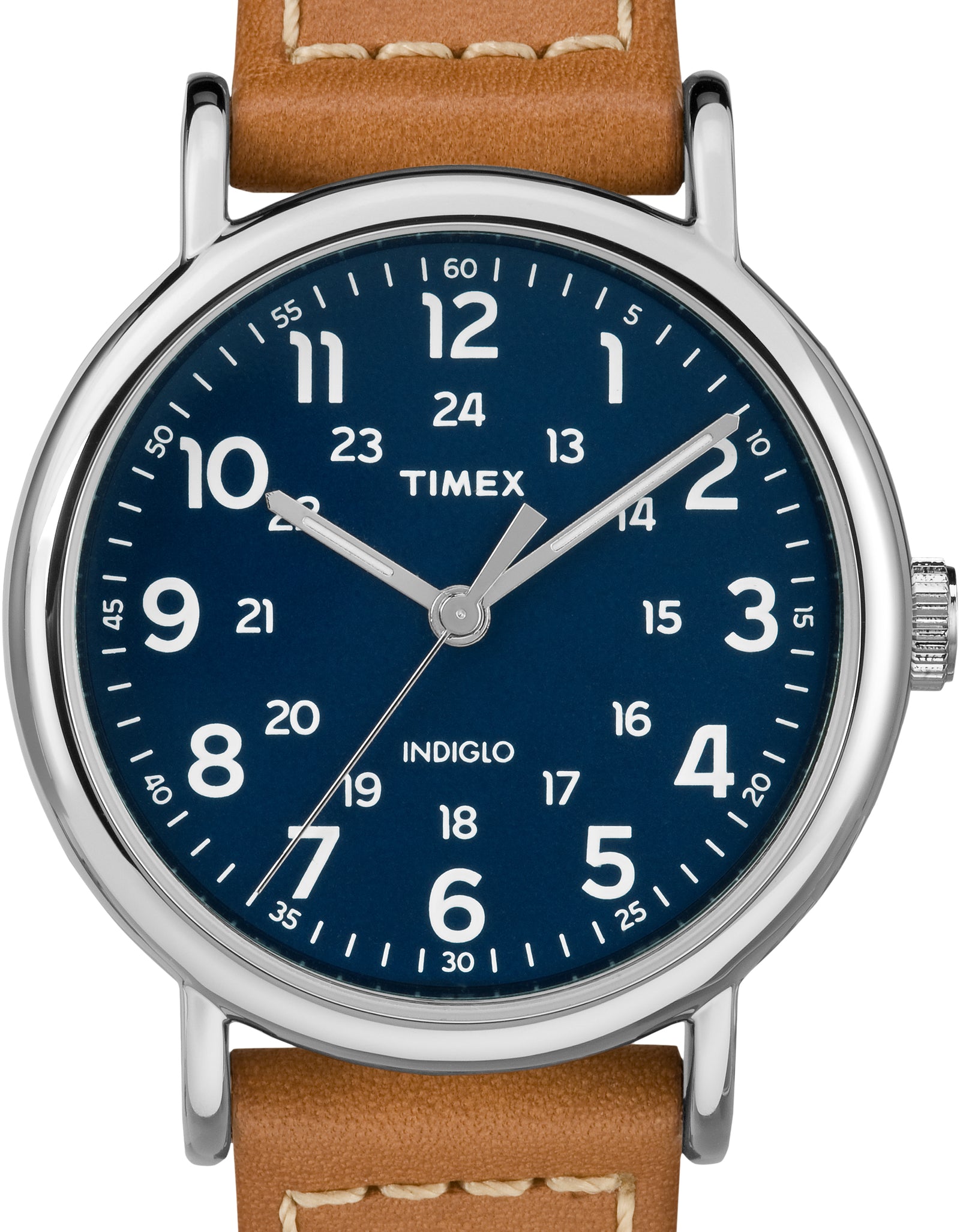 Timex Men's TW2R42500 Weekender 40 Brown/Blue Leather Strap Watch