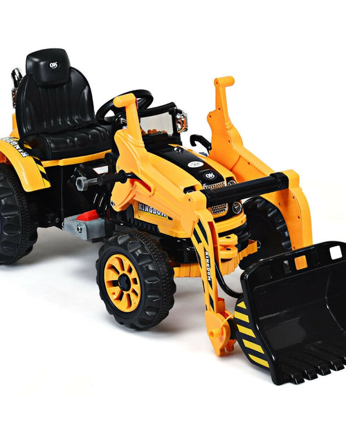 Load image into Gallery viewer, 12 V Battery Powered Kids Ride on Dumper Truck-Yellow. - Color: Yellow
