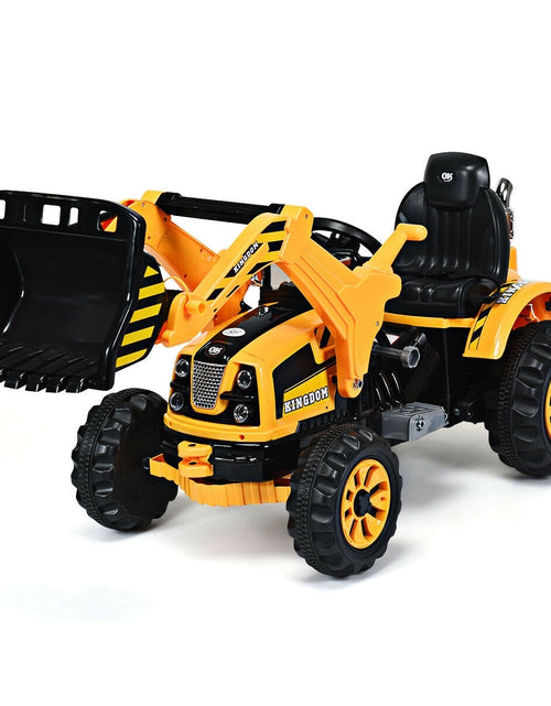 Load image into Gallery viewer, 12 V Battery Powered Kids Ride on Dumper Truck-Yellow. - Color: Yellow
