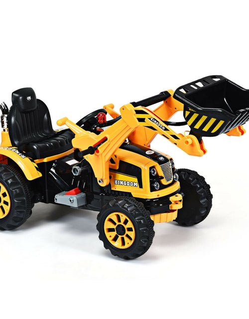 Load image into Gallery viewer, 12 V Battery Powered Kids Ride on Dumper Truck-Yellow. - Color: Yellow
