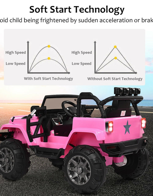 Load image into Gallery viewer, 12V Kids Remote Control Riding Truck Car with LED Lights-Pink - Color: Pink
