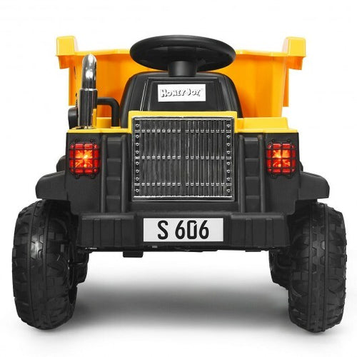 Load image into Gallery viewer, 12V Battery Kids Ride On Dump Truck with Electric Bucket and Dump Bed-Yellow - Color: Yellow
