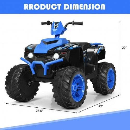 Load image into Gallery viewer, 12V Kids Ride on ATV with LED Lights and Treaded Tires and LED lights-Navy - Color: Navy
