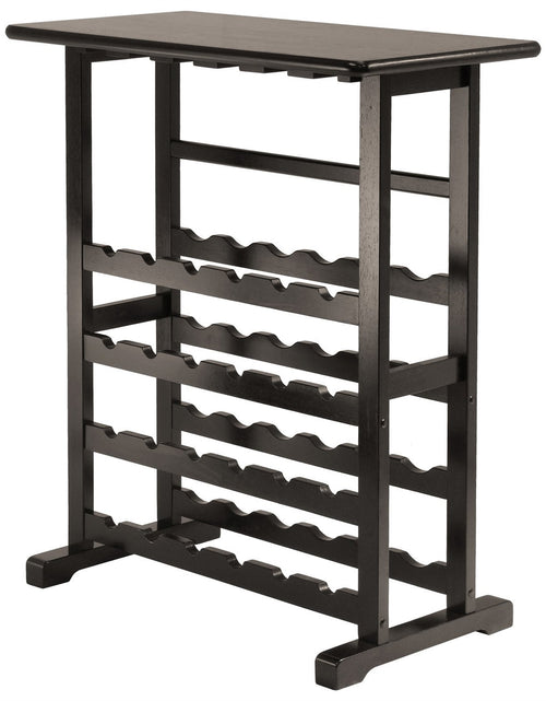 Load image into Gallery viewer, Floor-Standing Dark Espresso Brown 24-Bottle Wine Rack
