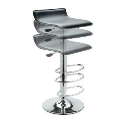 Load image into Gallery viewer, Contemporary ABS Air-Lift Swivel Bar Stool in Black Faux Leather

