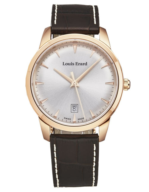 Load image into Gallery viewer, Louis Erard Men&#39;s &#39;Heritage&#39; Silver Dial Brown Leather Strap Swiss Quartz Watch 15920PR31.BRP101
